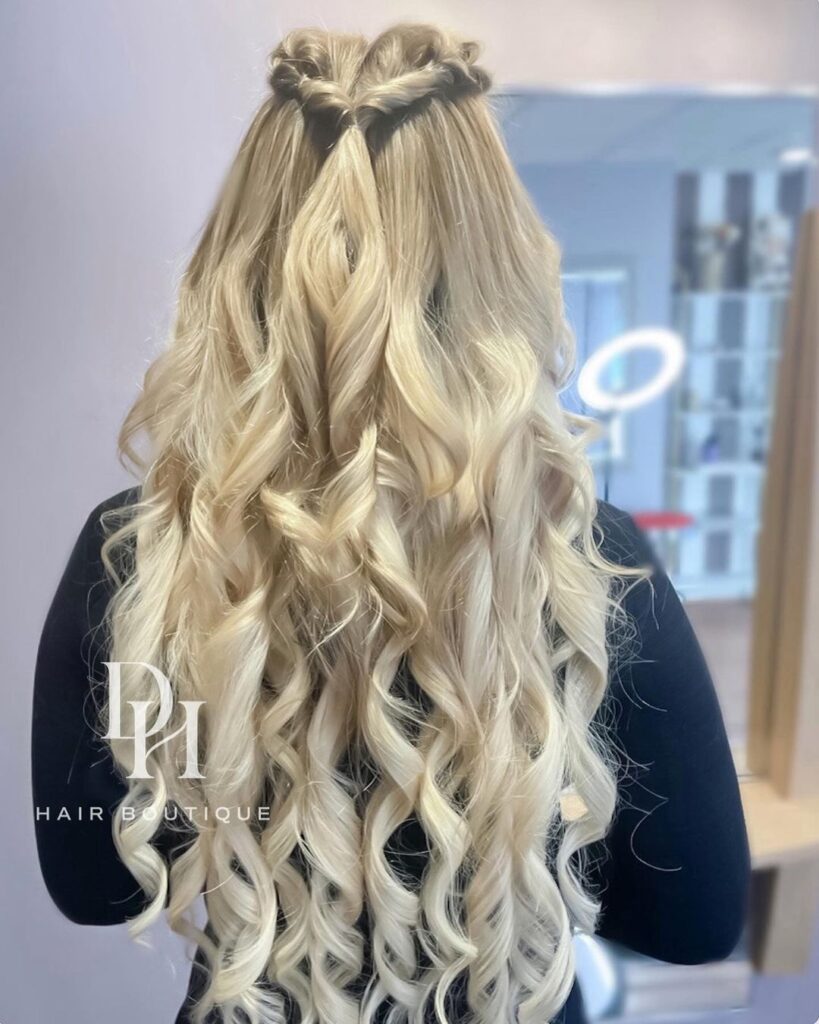 Blonde Hair Curly Extention with DH Estetika