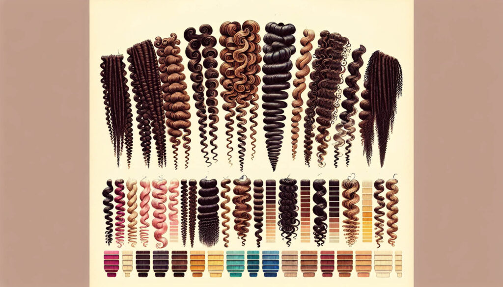 Illustration of different curl patterns