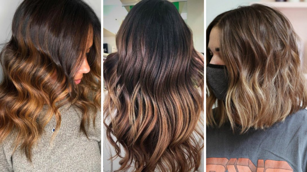 Sombre - blonde highlights brown hair
