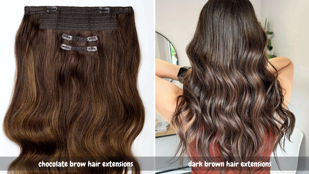 Chocolate Brown and Dark Brown - Hair Extension Tape In